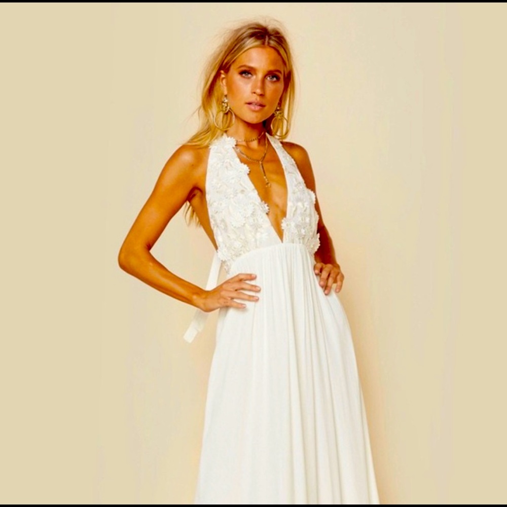 For Love & Lemons white flower maxi